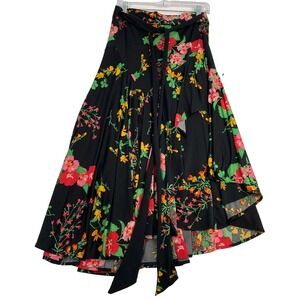 Cabi Midnight Women's Size M Floral Drama‎ Tie-Waist Wrap Skirt.Spring,resorts